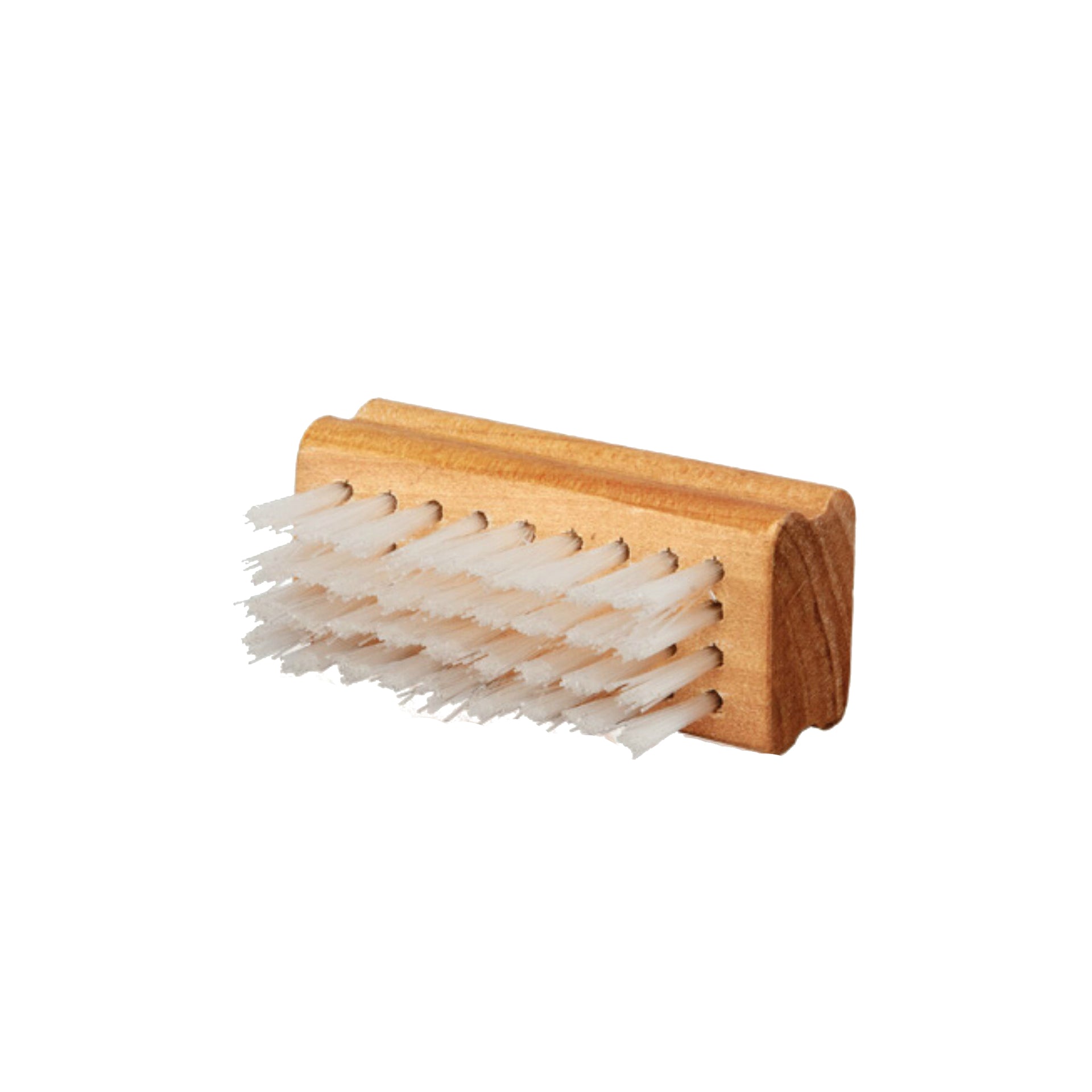Nylon bristled brush with wooden handle